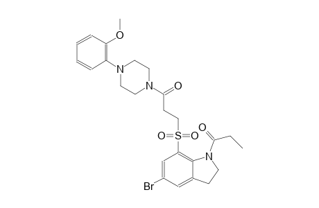 1H-indole, 5-bromo-2,3-dihydro-7-[[3-[4-(2-methoxyphenyl)-1-piperazinyl]-3-oxopropyl]sulfonyl]-1-(1-oxopropyl)-