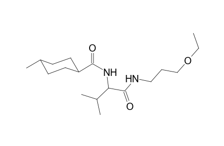 cyclohexanecarboxamide, N-[1-[[(3-ethoxypropyl)amino]carbonyl]-2-methylpropyl]-4-methyl-