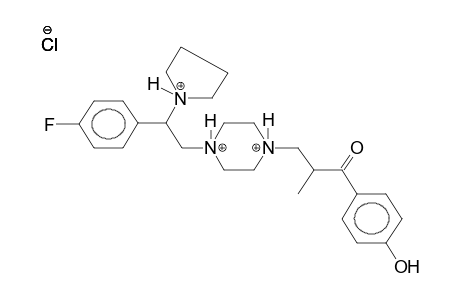 1-[2-PYRROLIDINO-2-(4-FLUOROPHENYL)ETHYL]-4-[2-METHYL-2-(4-HYDROXY)BENZOYLETHYL]PIPERAZINE, TRISHYDROCHLORIDE