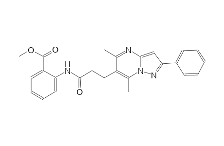 benzoic acid, 2-[[3-(5,7-dimethyl-2-phenylpyrazolo[1,5-a]pyrimidin-6-yl)-1-oxopropyl]amino]-, methyl ester