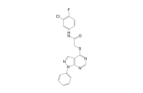 N-(3-chloro-4-fluorophenyl)-2-[(1-phenyl-1H-pyrazolo[3,4-d]pyrimidin-4-yl)sulfanyl]acetamide
