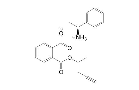 (S)-1-Phenylethylammonium (+-)-pent-4'-yn-2'-yl phthalate