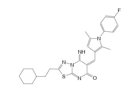 (6E)-2-(2-cyclohexylethyl)-6-{[1-(4-fluorophenyl)-2,5-dimethyl-1H-pyrrol-3-yl]methylene}-5-imino-5,6-dihydro-7H-[1,3,4]thiadiazolo[3,2-a]pyrimidin-7-one