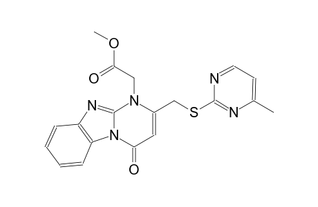 pyrimido[1,2-a]benzimidazole-1-acetic acid, 1,4-dihydro-2-[[(4-methyl-2-pyrimidinyl)thio]methyl]-4-oxo-, methyl ester
