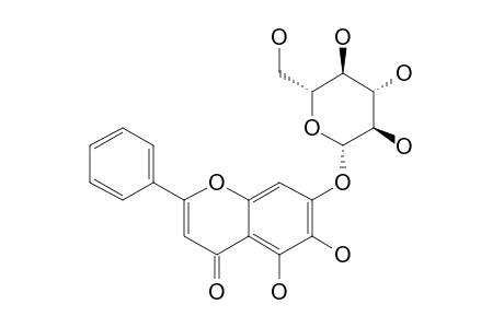 4H-1-Benzopyran-4-one, 7-(.beta.-D-glucopyranosyloxy)-5,6-dihydroxy-2-phenyl-