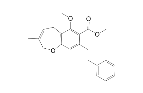 7-CARBOMETHOXY-3-METHYL-6-METHOXY-8-(2-PHENYLETHYL)-2,5-DIHYDRO-1-BENZOXEPIN