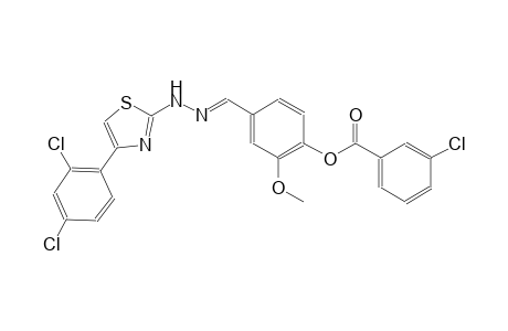 4-((E)-{[4-(2,4-dichlorophenyl)-1,3-thiazol-2-yl]hydrazono}methyl)-2-methoxyphenyl 3-chlorobenzoate