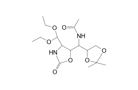 D-Galactose, 4-(acetylamino)-2-(carboxyamino)-2,4-dideoxy-5,6-O-(1-methylethylidene)-, intramol. 2,3-ester, 1-(diethyl acetal)