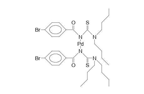 cis-Bis(N-<4-bromo-benzoyl>-N',N'-dibutyl-thiourea)-palladium(ii) complex