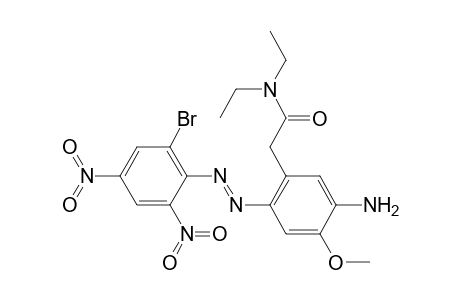 Aniline-5-acetamide, N,N-diethyl-2-methoxy-4-(2,4-dinitro-6-bromophenylazo)-