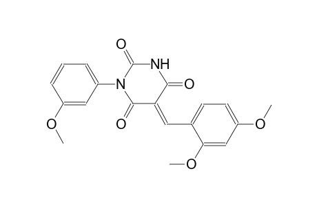 (5E)-5-(2,4-dimethoxybenzylidene)-1-(3-methoxyphenyl)-2,4,6(1H,3H,5H)-pyrimidinetrione