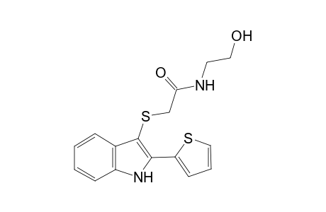 N-(2-Hydroxyethyl)-2-([2-(2-thienyl)-1H-indol-3-yl]sulfanyl)acetamide