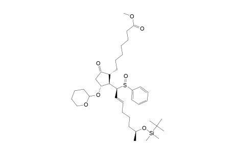 Prost-14-en-1-oic acid, 19-[[(1,1-dimethylethyl)dimethylsilyl]oxy]-9-oxo-13-(phenylsulfinyl)- 11-[(tetrahydro-2H-pyran-2-yl)oxy]-, methyl ester, (11.alpha.,13S,14E,19S)-(.+-.)-