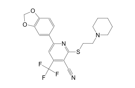 6-(1,3-benzodioxol-5-yl)-2-{[2-(1-piperidinyl)ethyl]sulfanyl}-4-(trifluoromethyl)nicotinonitrile