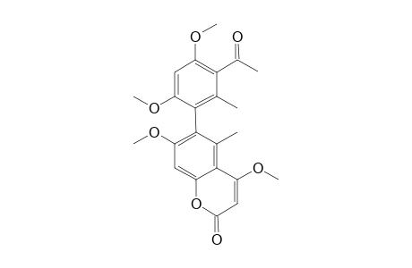 6-[3'-Acetyl-4',6'-dimethoxy-2'-(methylphenyl)]-4,7-dimethoxy-5-methylcoumarin