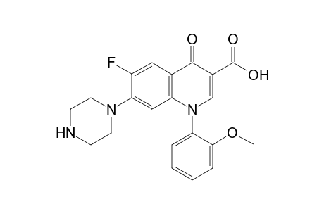 1-(o-Methoxyphenyl)-7-(piperazin-1'-yl)-3-(hydroxycarnonyl)-6-fluoro-1,4-dihydro-4-quinolone