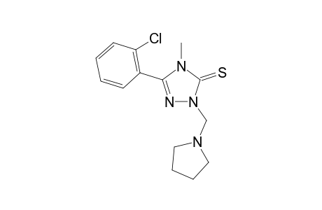 5-(2-Chlorophenyl)-4-methyl-2-(1-pyrrolidinylmethyl)-2,4-dihydro-3H-1,2,4-triazole-3-thione