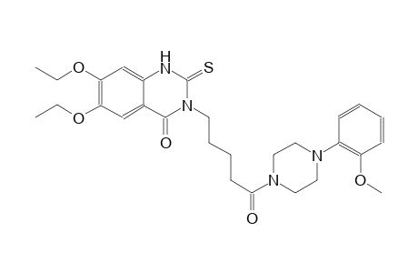 6,7-diethoxy-3-{5-[4-(2-methoxyphenyl)-1-piperazinyl]-5-oxopentyl}-2-thioxo-2,3-dihydro-4(1H)-quinazolinone