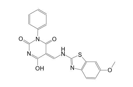 (5Z)-6-hydroxy-5-{[(6-methoxy-1,3-benzothiazol-2-yl)amino]methylene}-3-phenyl-2,4(3H,5H)-pyrimidinedione