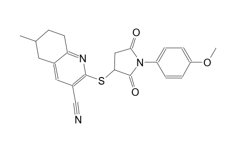 2-{[1-(4-methoxyphenyl)-2,5-dioxo-3-pyrrolidinyl]sulfanyl}-6-methyl-5,6,7,8-tetrahydro-3-quinolinecarbonitrile