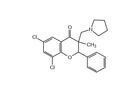 6,8-dichloro-3-methyl-3-[(1-pyrrolidinyl)methyl]flavanone