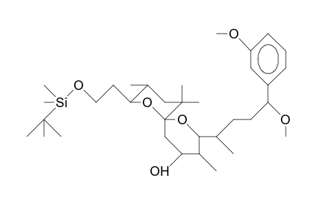 8(-2-(-Tbdms-oxy)-ethyl)-2-(4-methoxy-4-(3-anisyl)-1-methyl-butyl)-3,9,9,11-tetramethyl-1,7-dioxa-spiro(5.5)undecan-4-ol