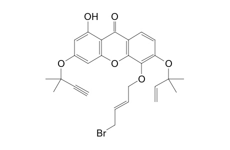 (E)-5-(4-Bromobut-2-enyloxy)-1-hydroxy-3-(2-methylbut-3-yn-2-yloxy)-6-(2-methylbut-3-en-2-yloxy)-9H-xanthen-9-one