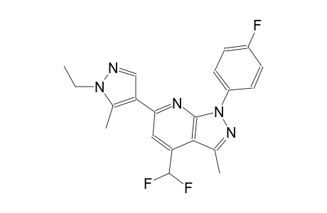 1H-pyrazolo[3,4-b]pyridine, 4-(difluoromethyl)-6-(1-ethyl-5-methyl-1H-pyrazol-4-yl)-1-(4-fluorophenyl)-3-methyl-