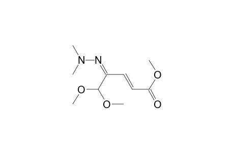 2-Pentenoic acid, 4-(dimethylhydrazono)-5,5-dimethoxy-, methyl ester
