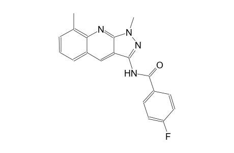 N-(1,8-dimethyl-1H-pyrazolo[3,4-b]quinolin-3-yl)-4-fluorobenzamide