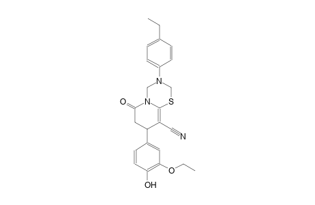 2H,6H-pyrido[2,1-b][1,3,5]thiadiazine-9-carbonitrile, 8-(3-ethoxy-4-hydroxyphenyl)-3-(4-ethylphenyl)-3,4,7,8-tetrahydro-6-oxo-
