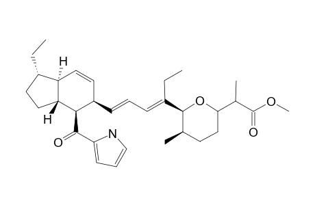 2H-Pyran-2-acetic acid, 6-[1-ethyl-4-[1-ethyl-2,3,3a,4,5,7a-hexahydro-4-(1H-pyrrol-2-ylcarbonyl)-1H-inden-5-yl]-1,3-butadienyl]tetrahydro-.alpha.,5-dimethyl-, methyl ester, [1S-[1.alpha.,3a.beta.,4.beta.,5.beta.[1E[2S*(S*),5R*,6S*],3E],7a.al pha.]]-