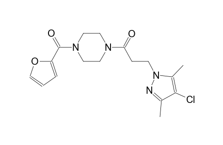 1-[3-(4-chloro-3,5-dimethyl-1H-pyrazol-1-yl)propanoyl]-4-(2-furoyl)piperazine