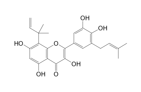 2-(3,4-dihydroxy-5-(3-methylbut-2-en-1-yl)phenyl)-3,5,7-trihydroxy-8-(2-methylbut-3-en-2-yl)-4H-chromen-4-one