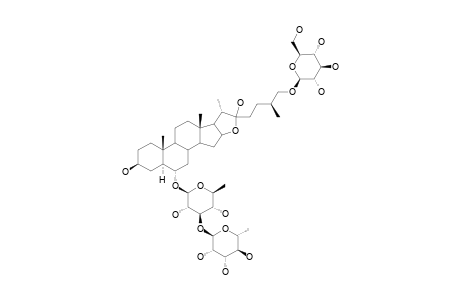 TORVOSIDE-A;NEOCHLOROGENIN-6-O-[ALPHA-RHAMNOPYRANOSYL-(1->3)-BETA-D-QUINOVOPYRANOSIDE]-26-O-(BETA-D-GLUCOPYRANOSYL)-FUROSTAN-22-XI,26-DIOL