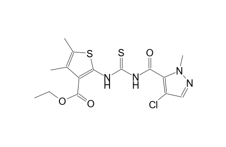 ethyl 2-[({[(4-chloro-1-methyl-1H-pyrazol-5-yl)carbonyl]amino}carbothioyl)amino]-4,5-dimethyl-3-thiophenecarboxylate