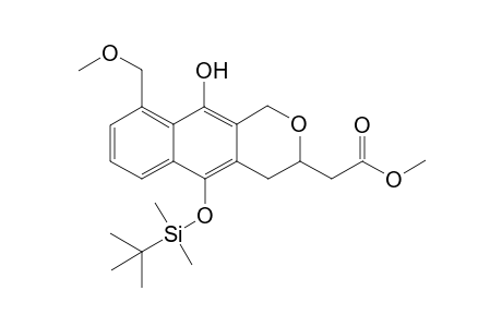 1H-naphtho[2,3-c]pyran-3-acetic acid 5-[[(1,1-dimethylethyl)aimethylsilyl]oxy]-3,4-dihydro-10-hydroxy-9-methoxy-methyl-, methyl ester, cis-(+-)-