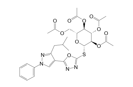 5-(3-Iso-butyl-1-phenyl-1H-pyrazol-4-yl)-2-(2',3',4',6'-tetra-O-aceyl-b-D-glucopyranosylthio)-1,3,4-oxadiazole