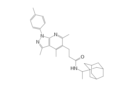 1H-pyrazolo[3,4-b]pyridine-5-propanamide, 3,4,6-trimethyl-1-(4-methylphenyl)-N-(1-tricyclo[3.3.1.1~3,7~]dec-1-ylethyl)-
