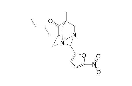 1,3-Diazatricyclo[3.3.1.1(3,7)]decan-6-one, 5-butyl-7-methyl-2-(5-nitro-2-furanyl)-
