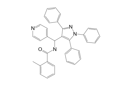 2-methyl-N-[pyridin-4-yl-[1,3,5-tri(phenyl)pyrazol-4-yl]methyl]benzamide