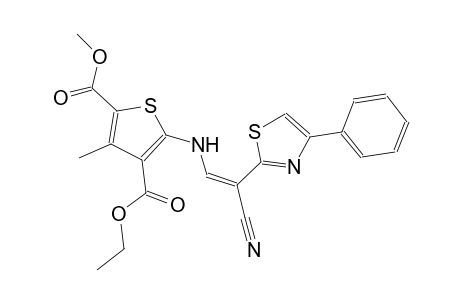 4-ethyl 2-methyl 5-{[(Z)-2-cyano-2-(4-phenyl-1,3-thiazol-2-yl)ethenyl]amino}-3-methyl-2,4-thiophenedicarboxylate