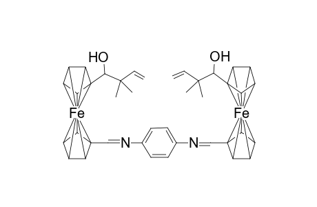 1-N,4-N-bis(1-(2,2-dimethyl-but-3-en-1-ol)-1'-methylideneferrocene)benzene-1,4-diamine