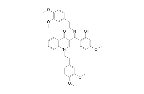 (Z)-1-(3,4-dimethoxyphenethyl)-3-(((3,4-dimethoxyphenethyl)imino)(2-hydroxy-4-methoxyphenyl)methyl)quinolin-4(1H)-one