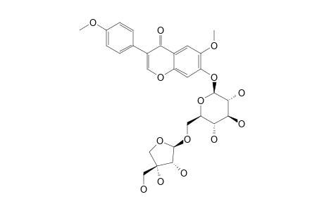 7-HYDROXY-4',6-DIMETHOXYISOFLAVONE_7-O-BETA-D-APIOFURANOSYL-(1->6)-BETA-D-GLUCOPYRANOSIDE