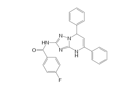 N-(5,7-diphenyl-1,7-dihydro-[1,2,4]triazolo[1,5-a]pyrimidin-2-yl)-4-fluoranyl-benzamide