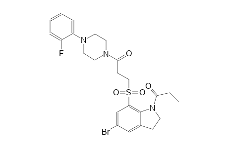 1H-indole, 5-bromo-7-[[3-[4-(2-fluorophenyl)-1-piperazinyl]-3-oxopropyl]sulfonyl]-2,3-dihydro-1-(1-oxopropyl)-