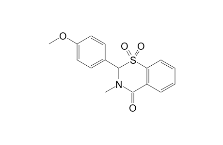 2,3-dihydro-2-(p-methoxyphenyl)-3-methyl-4H-1,3-benzothiazin-4-one, 1,1-dioxide