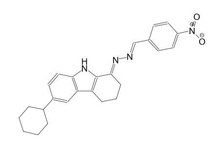 benzaldehyde, 4-nitro-, [(1E)-6-cyclohexyl-2,3,4,9-tetrahydro-1H-carbazol-1-ylidene]hydrazone