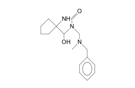3-(N-Benzyl-N-methyl-aminomethyl)-4-hydroxy-1,3-diaza-spiro(4.4)nonan-2-one